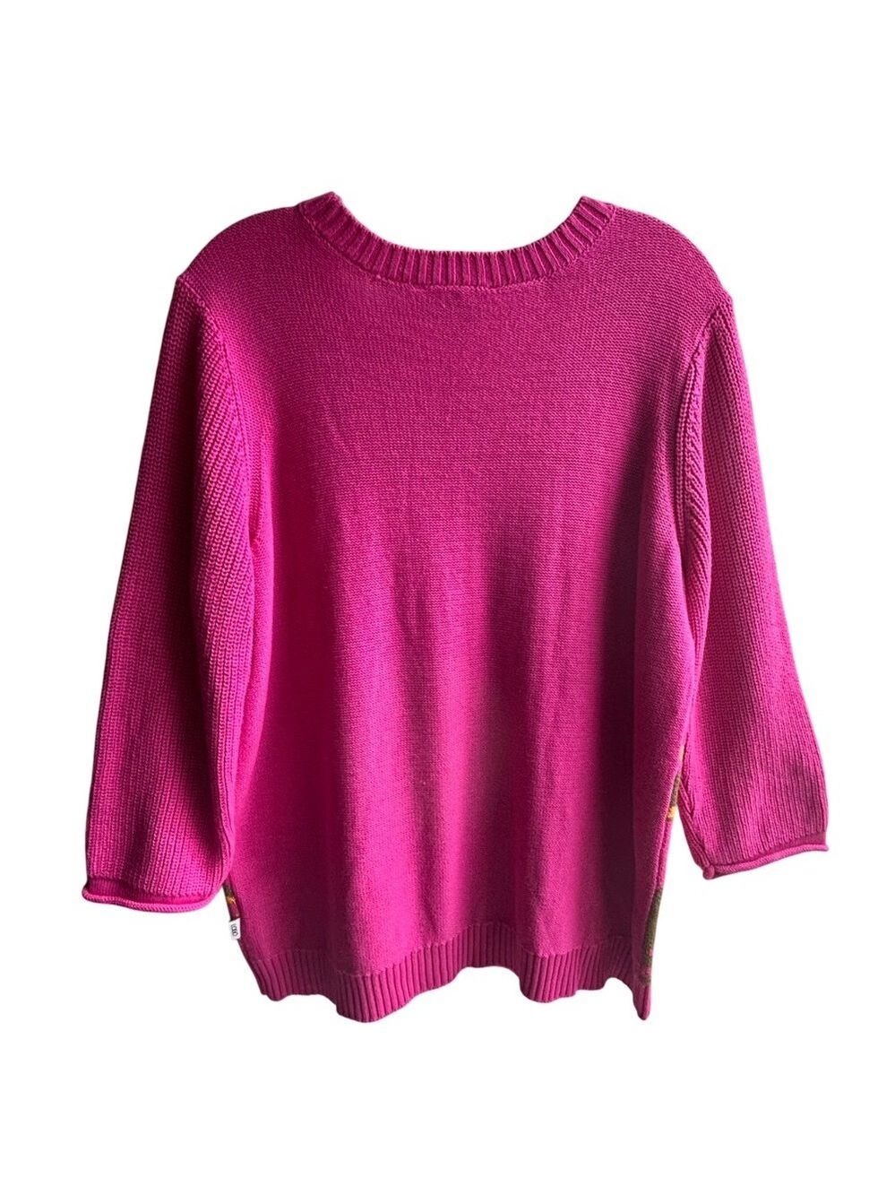 NWOT LOGO Lori Goldstein Smiley World Crew Neck Sweater M - Picture 5 of 6